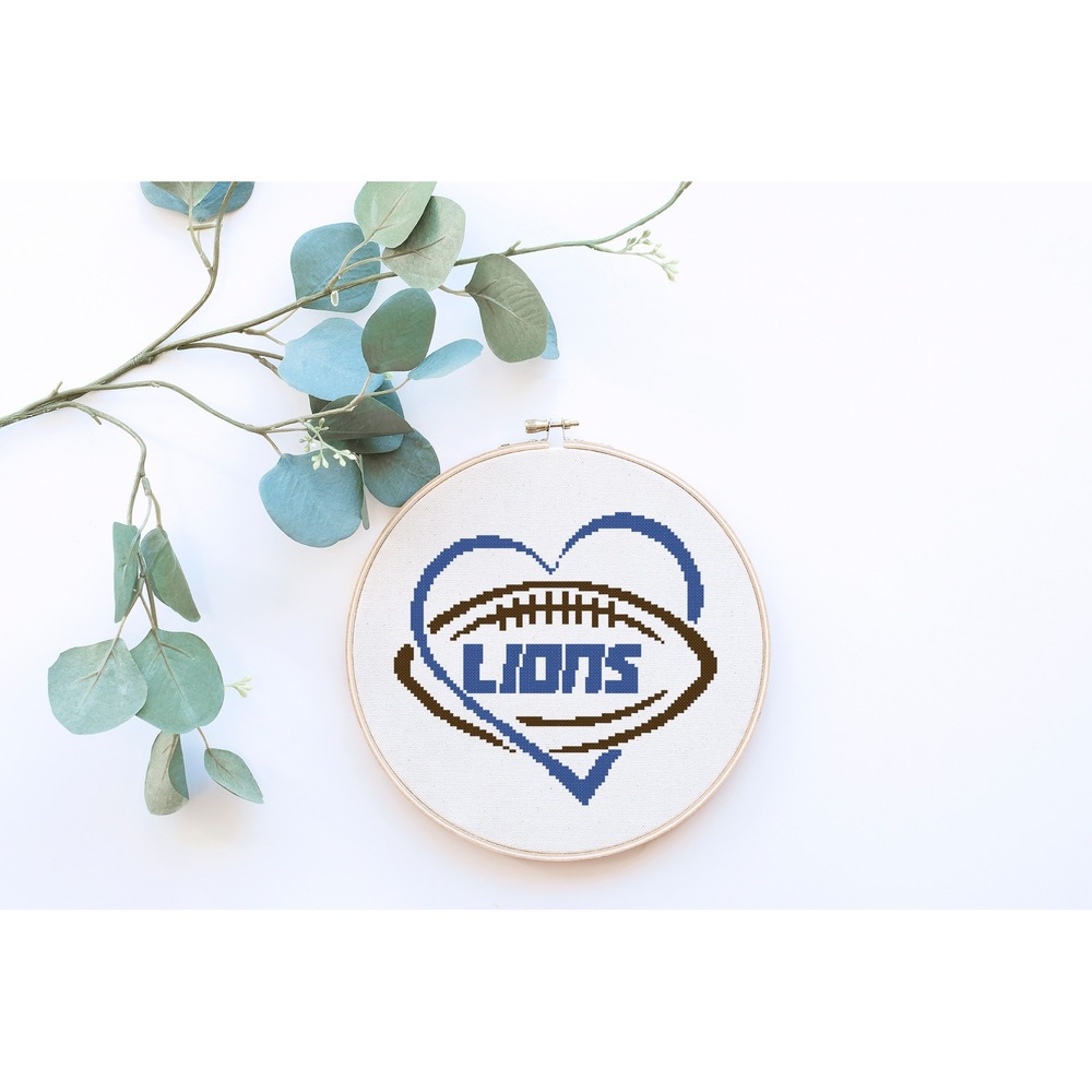 Detroit Lions Football Counted Cross Stitch Pattern Chart‎ - Picture 4 of 6